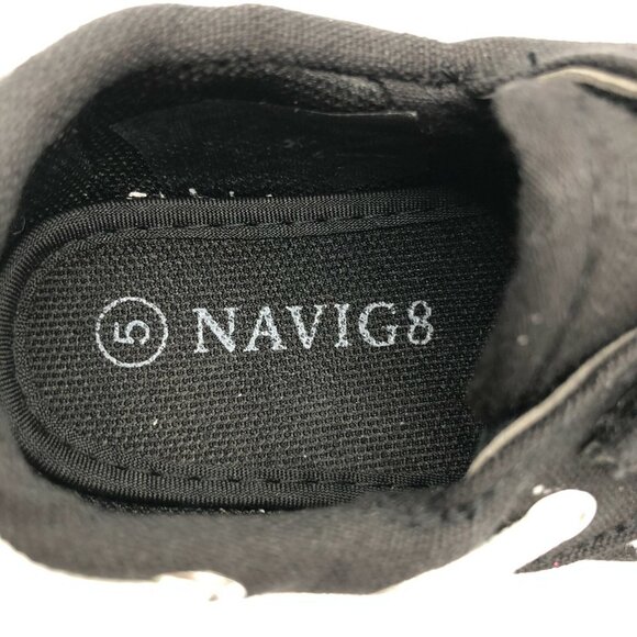 Navig8 Toddler Boys Slip On Sneakers Boat Shoes Canvas Black Size 5 - Picture 5 of 5
